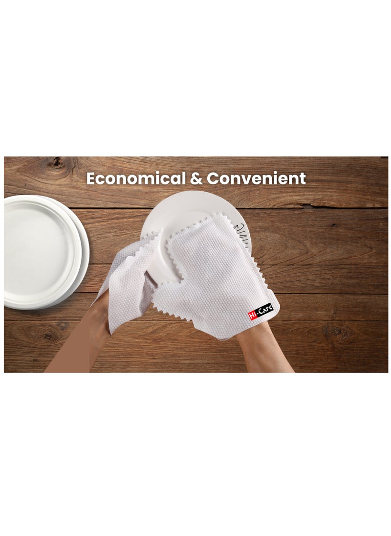 Hi Care (50 Pcs) Disposable Non-woven Microfiber Cleaning Gloves Dust Removal Gloves Dust Wipes Feather Dusters Dual-Sided Disposable Dusting Gloves Glove Wipes  - Image 5