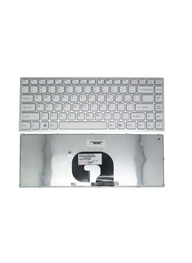 Generic Replacement Laptop Keyboard For Sony Y / VPC-Y - VPCY VPC-Y118 - VPC-Y21SFX White 