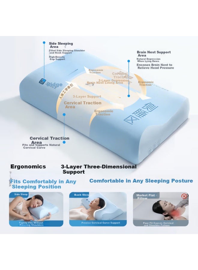 Ceeniu Memory Foam Pillowcase Cooling Breathable Pillow Cover - Image 3