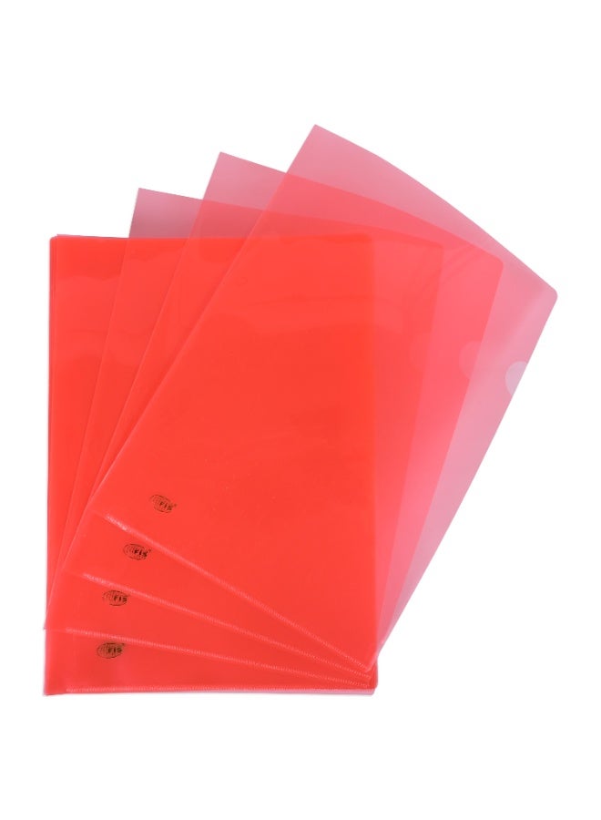 FIS Clear Folder, Size A4(210x297mm), Thickness 0.15mm, Plastic, Box of 100 Pieces, Transparent Red Color-FSCIE310RE/100 - Image 1
