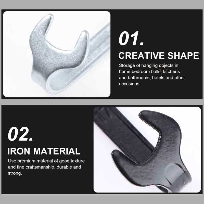 2PCS Retro Iron Art Hook American Type Industrial Style Hook Towel Clothing Hook - Image 3