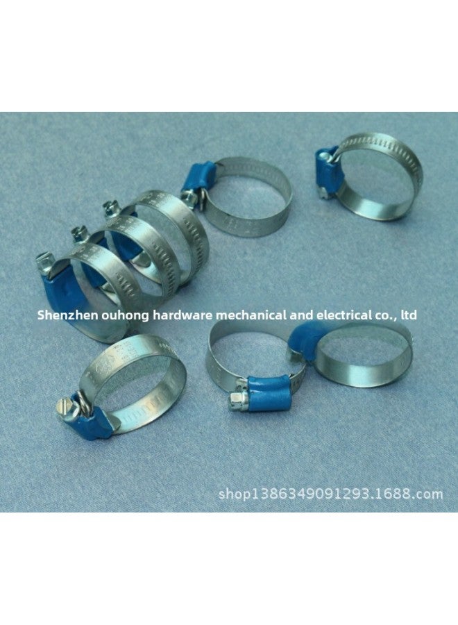 Sweden ABA Zinc Aluminum Carbon Alloy Steel S20 Blue Band Clamp Throat Hoop Pipe Clamp Air Pipe Pipe Pipe For Oil Pipe-Model:22-32