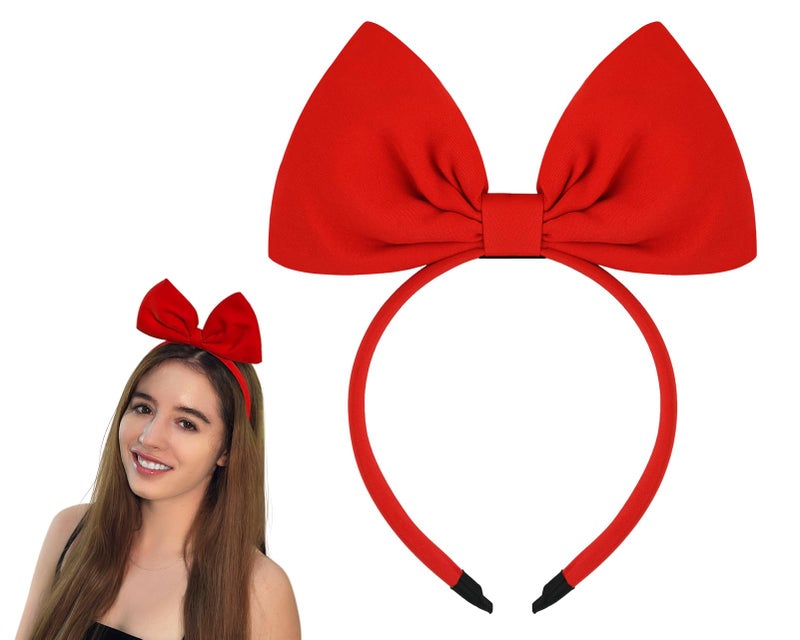 DS.DISTINCTIVE STYLE DS. DISTINCTIVE STYLE Big Red Bow Headband Head Band with Large Bow Women Cosplay Costume Accessories - Image 1