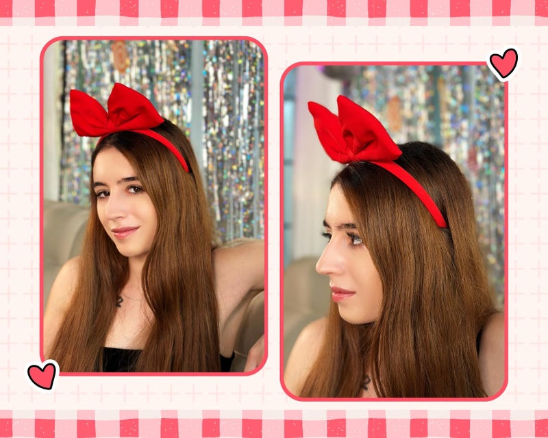 DS.DISTINCTIVE STYLE DS. DISTINCTIVE STYLE Big Red Bow Headband Head Band with Large Bow Women Cosplay Costume Accessories - Image 4