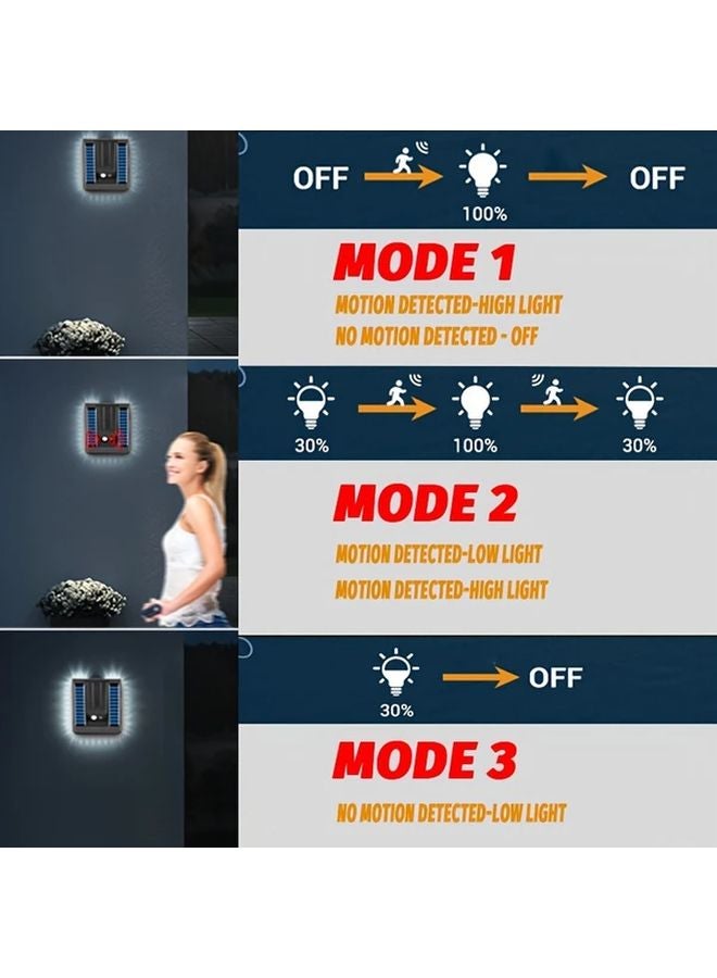 قطعتان من أضواء الحائط الشمسية ذات حساسية الحركة للخارج، إضاءة شارع ليد لحديقة المسار - Image 4