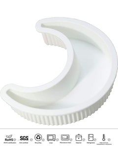Y&D Moon Shape Silicone Cake Mold White 9.05x7x2.08inch  - Image 1