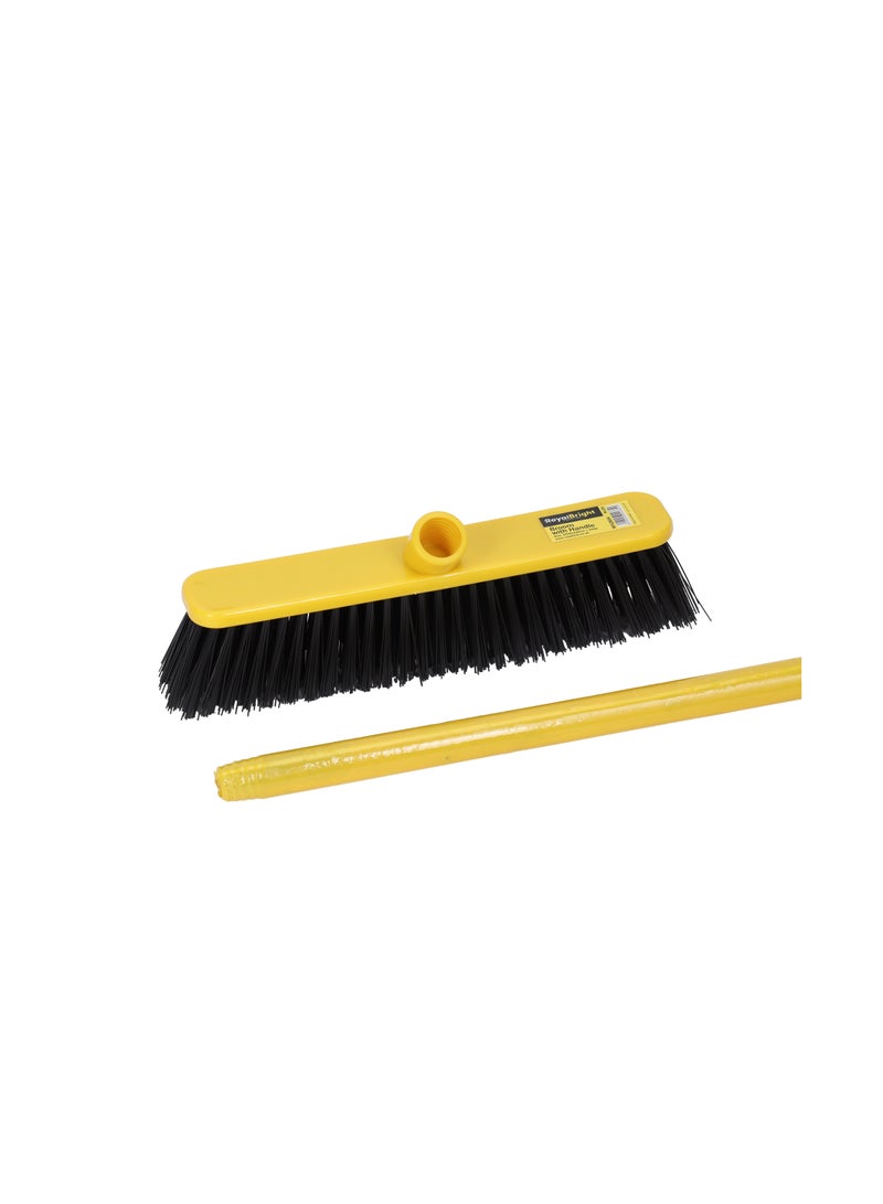 Royalford 29 cm Floor Broom with Long Wooden Handle- RF12834/ Large and Wide Head, Compatible with All Flooring Types - Image 3