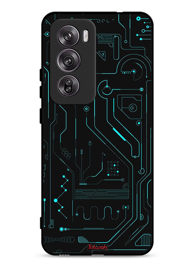 Tolwak Oppo Reno12 Pro 5G Protective Case Cover Digital Art Circuits Minimalism Multiple Display - Image 1