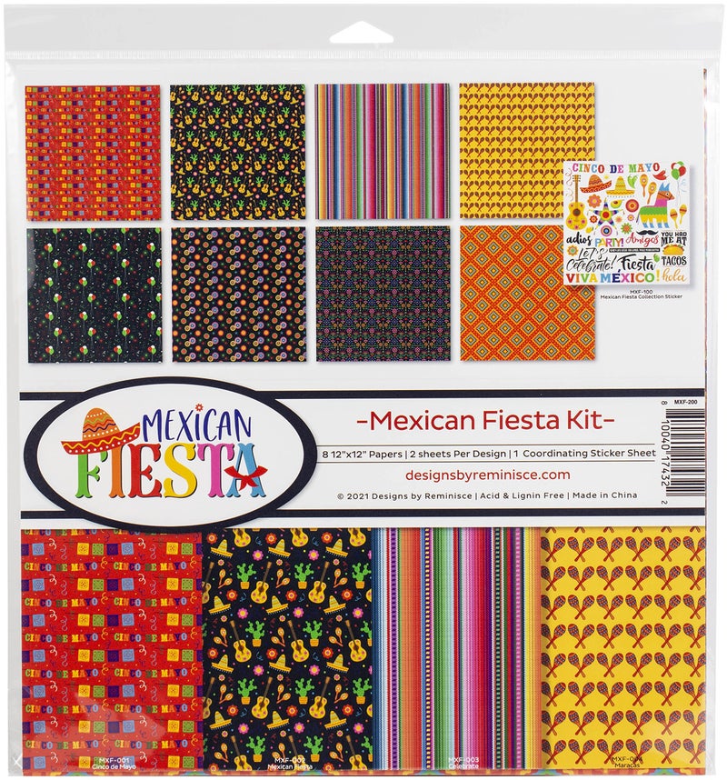 Reminisce Mexican Fiesta Scrapbook Collection Kit White 12x12Inch