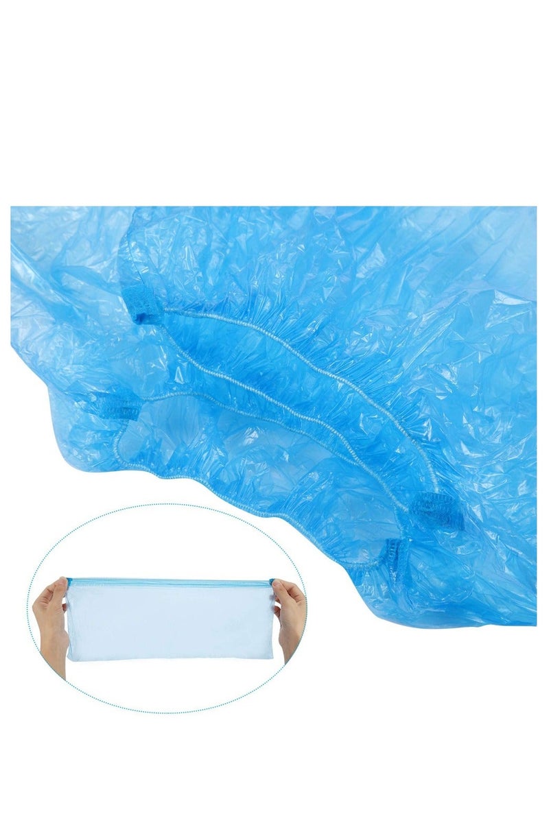 Mazko 100-Pack (50 Pairs) Disposable Non-Slip Shoe Covers – Waterproof, Recyclable Protective Overshoes – Durable CPE Boot & Shoe Protectors – One Size Fits Most – Blue - Image 4