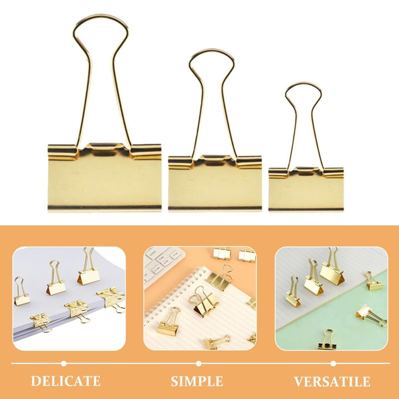 42 Pcs Gold Bulldog And Mini Binder Clips Assorted Sizes 19 25 32mm For Office Paper Organization Document Holding Home School Business Use - Image 4