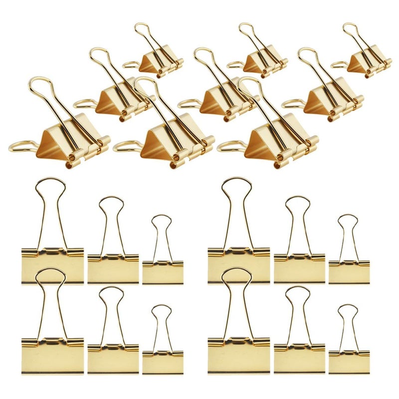 42 Pcs Gold Bulldog And Mini Binder Clips Assorted Sizes 19 25 32mm For Office Paper Organization Document Holding Home School Business Use - Image 2