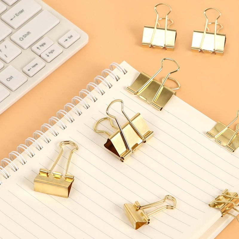 42 Pcs Gold Bulldog And Mini Binder Clips Assorted Sizes 19 25 32mm For Office Paper Organization Document Holding Home School Business Use - Image 5