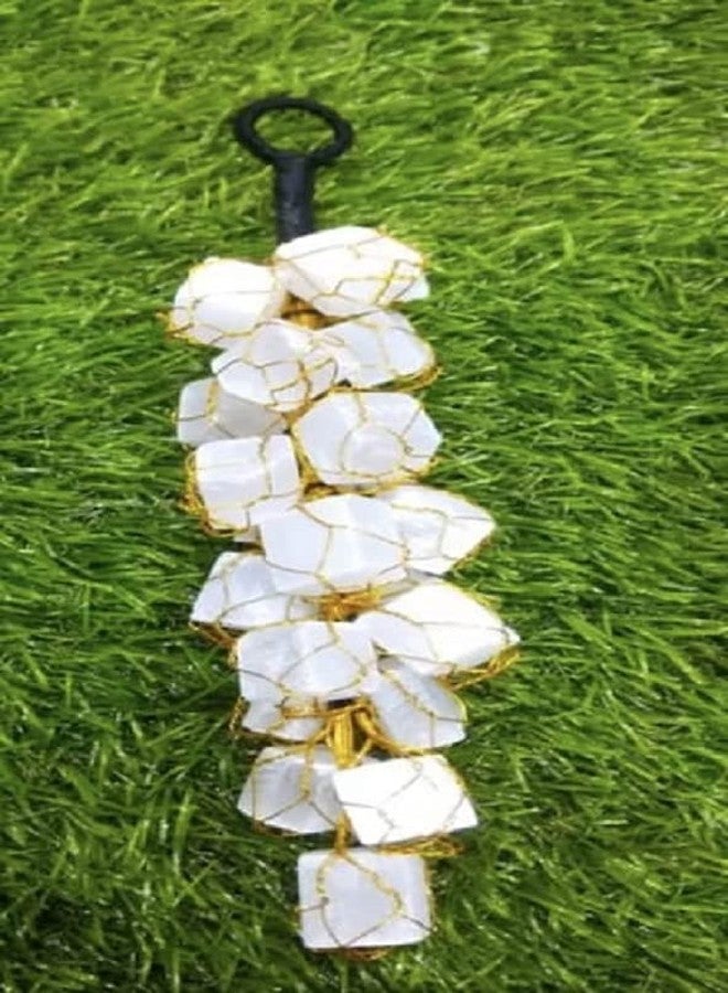 GEMTUB Natural Handcrafted Black Tourmaline and Selenite Rough Chunks Hangingr and 7 chakra tumble hanging For Home & Car Hanging Combo Pack of 4 (combo 4(BT,ST+BT+ST+7 chakra Hanging)) - Image 5