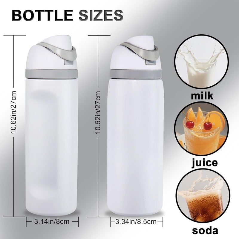 Pepisk 600ml Stainless Steel Vacuum Insulated Bottle with Straw & Lid, Leak-Proof for Hot & Cold Drinks, Easy to Clean, Ideal for Sports, Travel, School & Home Use (Black) - Image 3