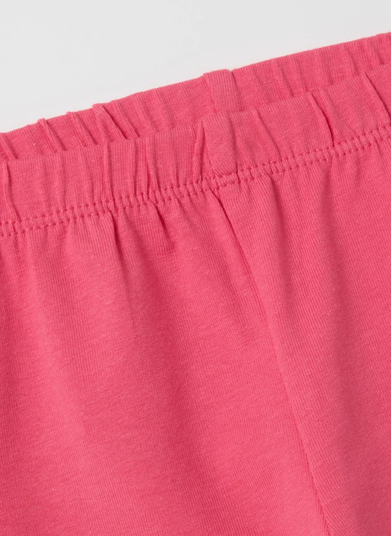 او في اس GIRLS' STRETCH COTTON PINK LEGGINGS