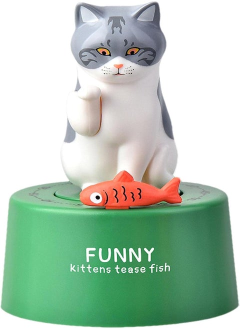 Kitchen Timer Cat - Timers for Classroom,Animal Timer for Kids Wind Up Dial Countdown Loud Alarm Timer for Cooking/Reading/Doing Sports