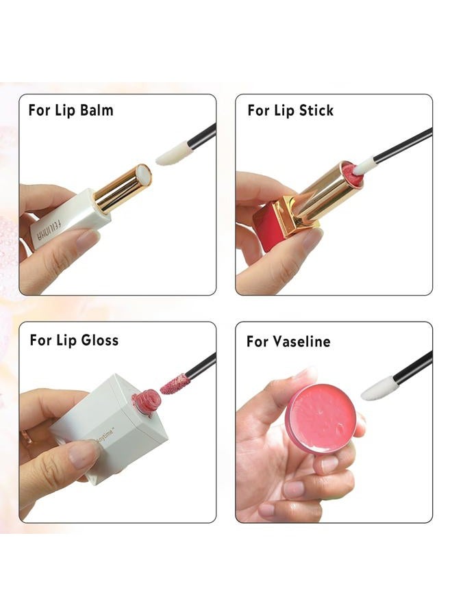 Bcowos Disposable Lip Wands- 200 PCS Lip Applicators Disposable Black & Pink- Disposable Lip Brushes for Makeup, Lip Gloss or Lipstick- Disposable Makeup Applicators Kit - Image 4