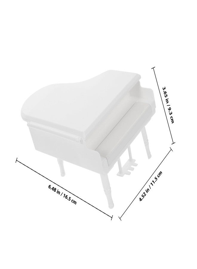 Sewroro Miniature Doll House Piano Set, Mini Piano Model with Chair, White Doll House Furniture for Musical Room Decor, 6. 5 Inch Dollhouse Accessories - Image 4