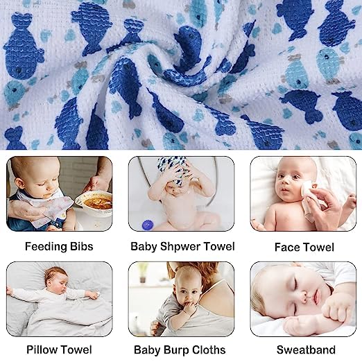 KASSY POP CURATED JUST FOR YOU Kassy Pop Baby Muslin Washcloths- Natural Muslin Cotton Baby Wipes - Soft Newborn Baby Face Towel and Muslin Washcloth for Sensitive Skin- 10x10 inches (Allcolors) - Image 3