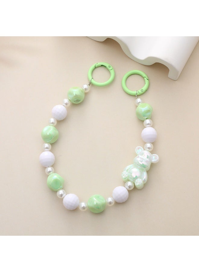 NIBEMINENT Phone Charm/ Chain Strap for Women Girls,k842 Texture Bead Cell Phone Case Lanyard Wrist Strap，Purple