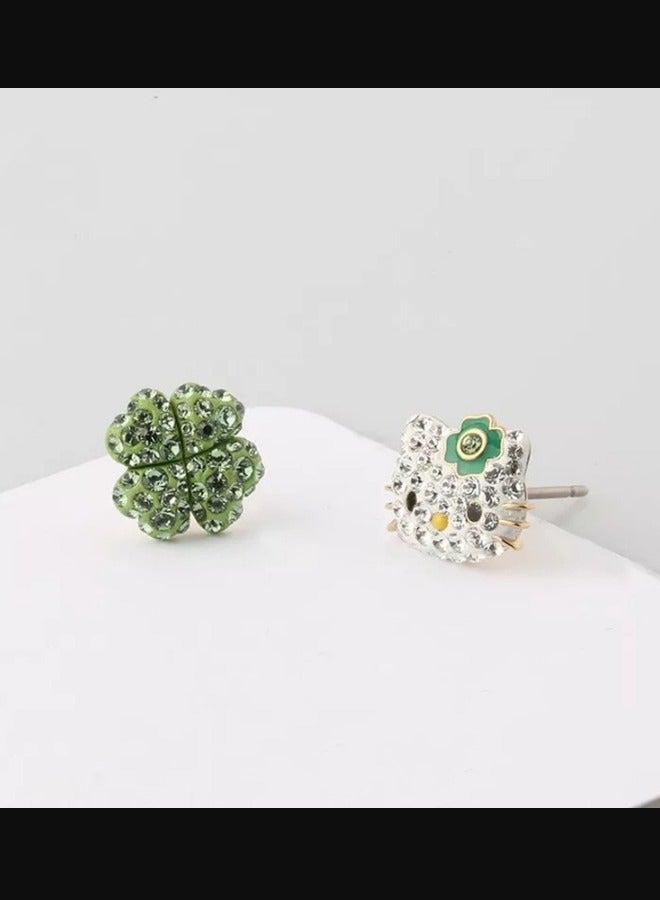 Chomel Four Leaf Asymmetric Earrings  - Image 1
