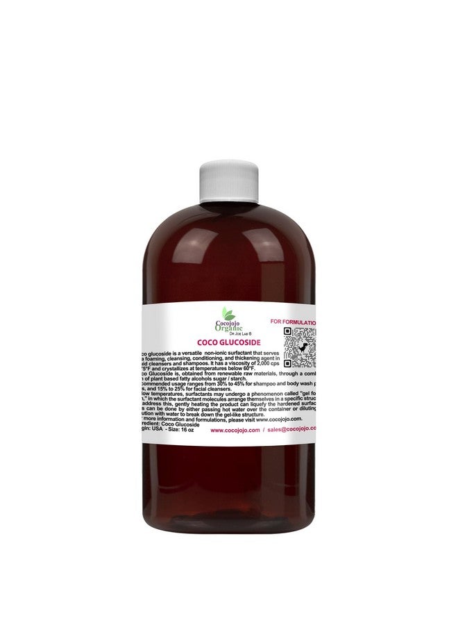 cocojojo Coco Glucoside Surfactant 16 Oz Natural Foaming Cleanser Plant Derived Biodegradable For Formulations And Diy Skin Care For Shower Gels Body Soap Shampoos Face Cleansers - Image 1