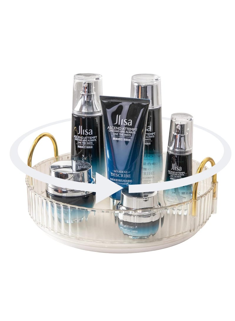 Sharpdo Rotating Makeup Organizer for Vanity, High-Capacity Skincare Clear Make Up Storage Perfume Organizers Cosmetic Dresser Organizer Countertop 360 Spinning - Image 1