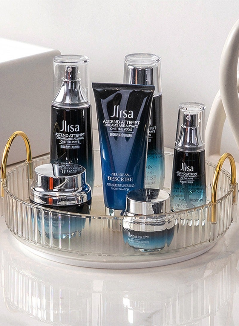 Sharpdo Rotating Makeup Organizer for Vanity, High-Capacity Skincare Clear Make Up Storage Perfume Organizers Cosmetic Dresser Organizer Countertop 360 Spinning - Image 2