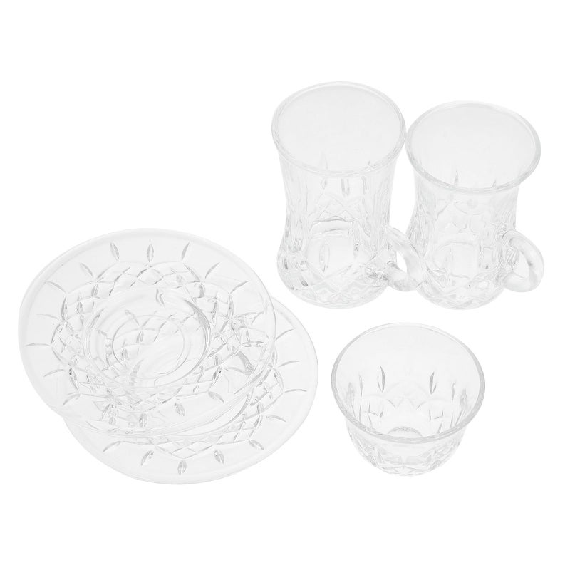 Heat Resistant Glass Turkish Tea Cup Set With Saucer For Hot Drinks Communal Serving - Image 2