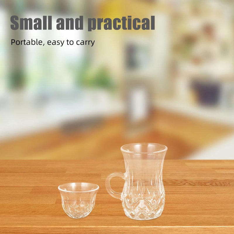 Heat Resistant Glass Turkish Tea Cup Set With Saucer For Hot Drinks Communal Serving - Image 5