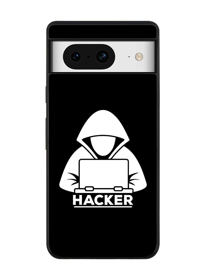 Stylizedd Rugged Black Edge case for Google Pixel 8, Custom Slim fit Flexible Anti Drop Thin Phone Case Cover - Hacker - Image 1