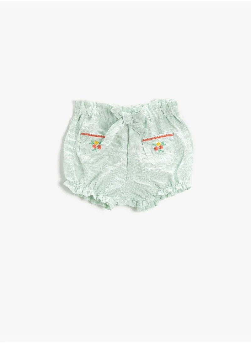 KOTON Embroidered Short Pocket Detail