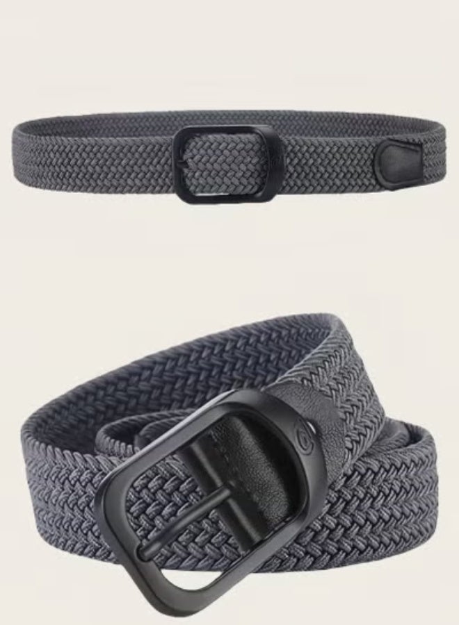 Hiras No-Hole Adjustable Elastic Belt for Men, Woven Stretch Belt with Metal Buckle – Formal & Casual Braided Canvas Belt for Jeans, Pants, Golf – Perfect Gift Box for Him - Image 4