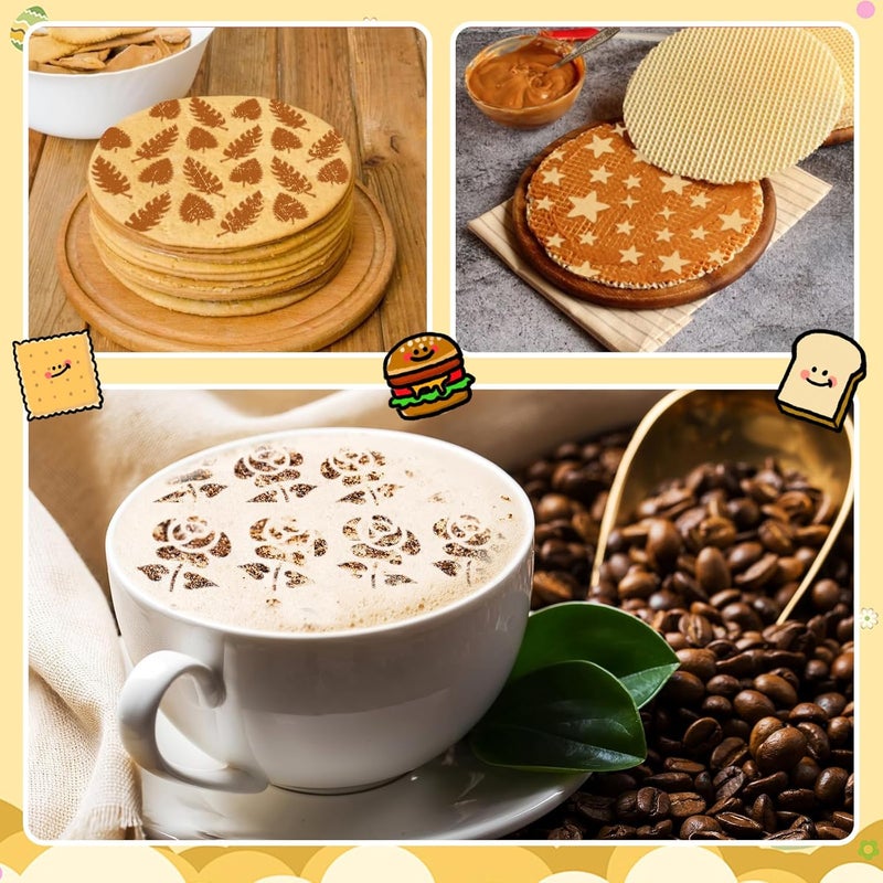 JULBEAR 36 PCS Cookie Stencil, Royal Icing Cookie Cake Stencils Reusable Pattern Airbrush Templates Mold Tools for Cookies Baking Painting Dessert Coffee Decoration DIY Party Decor（5.5x5.5 inches） - Image 5