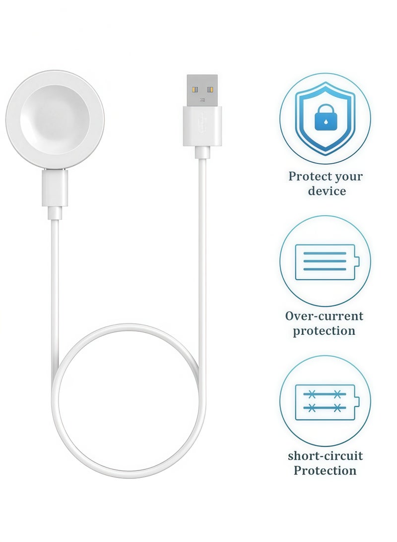 Portable Smart Watch Charger Dock For Huawei Watch GT5 GT4 GT3 GT2 GT5 Pro GT4 Pro GT3 Pro GT2 Pro, USB Magnetic Dock Fast Charger White - Image 3