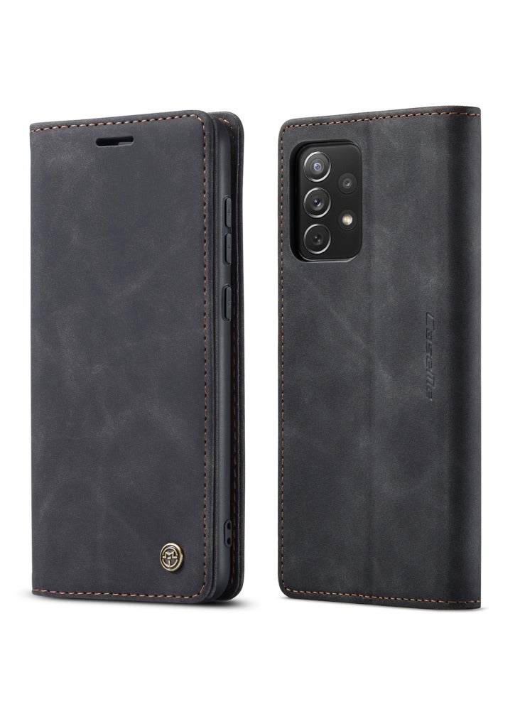 كيس مي جراب جلدي لموبايل سامسونج جلاكسي ايه 73 5 جي من كيس مى جراب حماية قابل للطي مع مسند مغناطيسي وفتحات للبطاقات - اسود - Image 2