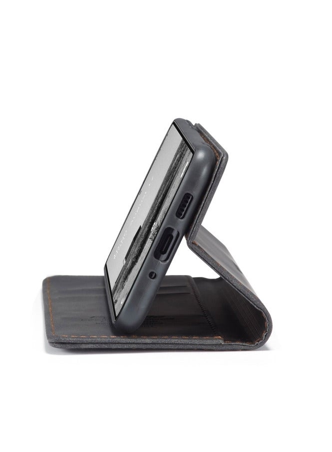 كيس مي جراب جلدي لموبايل سامسونج جلاكسي ايه 73 5 جي من كيس مى جراب حماية قابل للطي مع مسند مغناطيسي وفتحات للبطاقات - اسود - Image 5