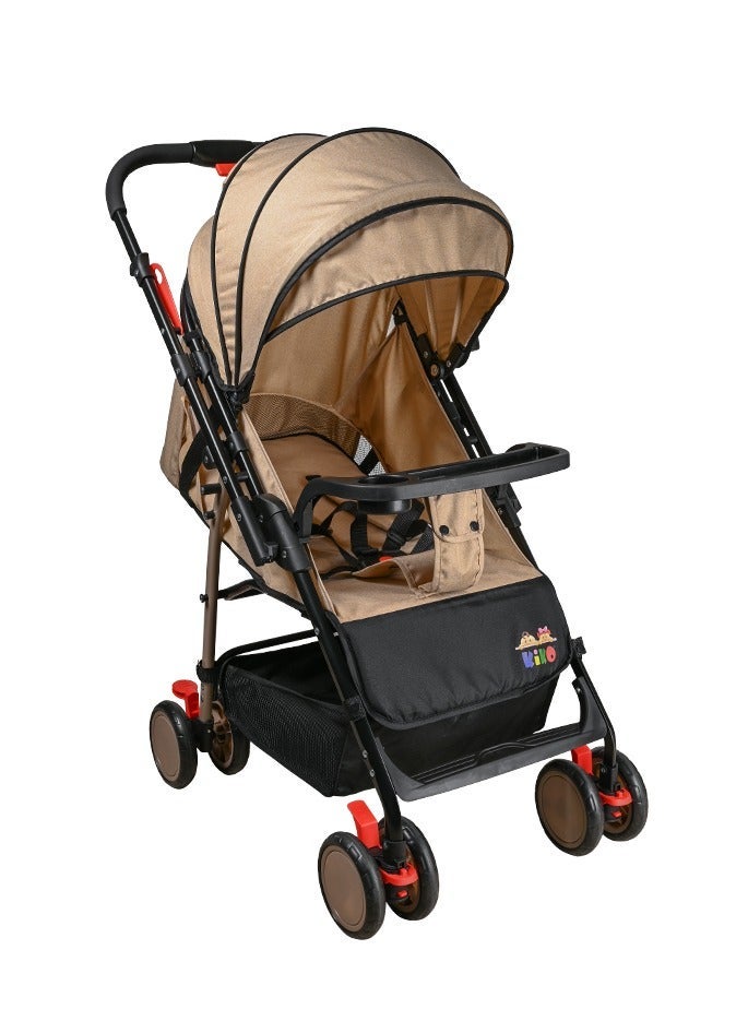 KIKO COMFORTABLE REVERSIBLE Q STROLLER 8 WHEELS  ( 0 M+ ) - Beige - Image 1
