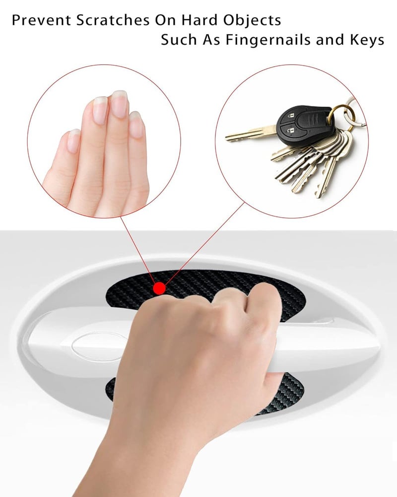 Buylogy® (Large) 4PCS Car Door Handle Scratch Protectors, Carbon Fiber Paint Scratch Protector Sticker Auto Door Paint Guard Car Door Cup Scratch Protection Films - Image 4