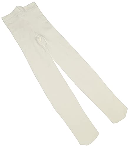 Jefferies Socks Girls 2-6x Pima Cotton Tights, Ivory, 4-6 Years - Image 1