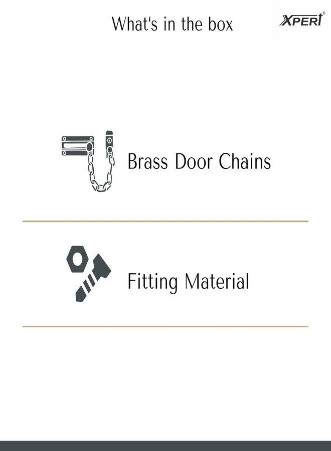 Xpert Brass Door Chain by Xpert (Pack of 1) Works with Chain Lock for Door & Door Lock - Door Chain Lock for Main Door & Safety Latch for Door - Latch Lock for Door & Door Safety (DC-125) - Image 5