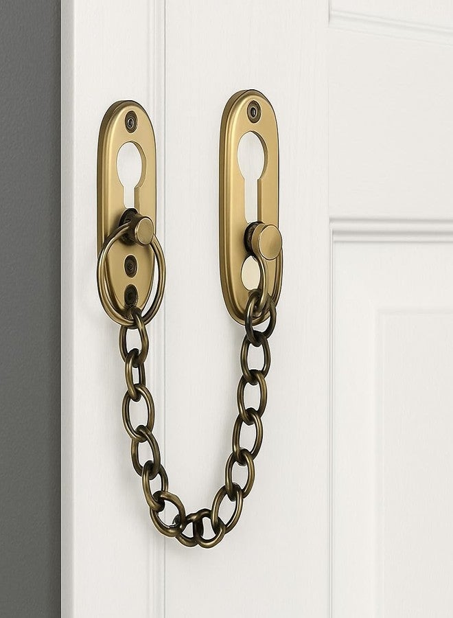 Xpert Brass Door Chain by Xpert (Pack of 1) Works with Chain Lock for Door & Door Lock - Door Chain Lock for Main Door & Safety Latch for Door - Latch Lock for Door & Door Safety (DC-125) - Image 1
