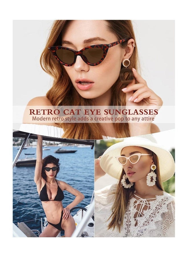 Retro Cat Eye Sunglasses, UV Protection Vintage Goggles Plastic Frame Fashion Womens Sunglasses, 3 Pairs