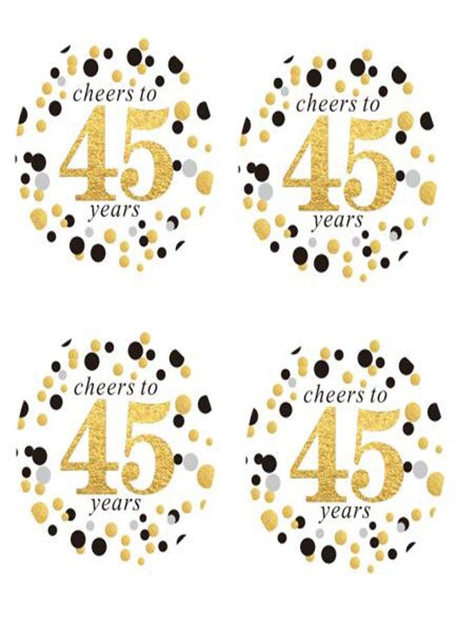 vaujory 2" Round 50 Pack of Cheers to 45 Years Label Stickers Birthday Party Sticker Labels 45th Birthday Party Favor Stickers 45th Birthday Party Decoration - Image 2