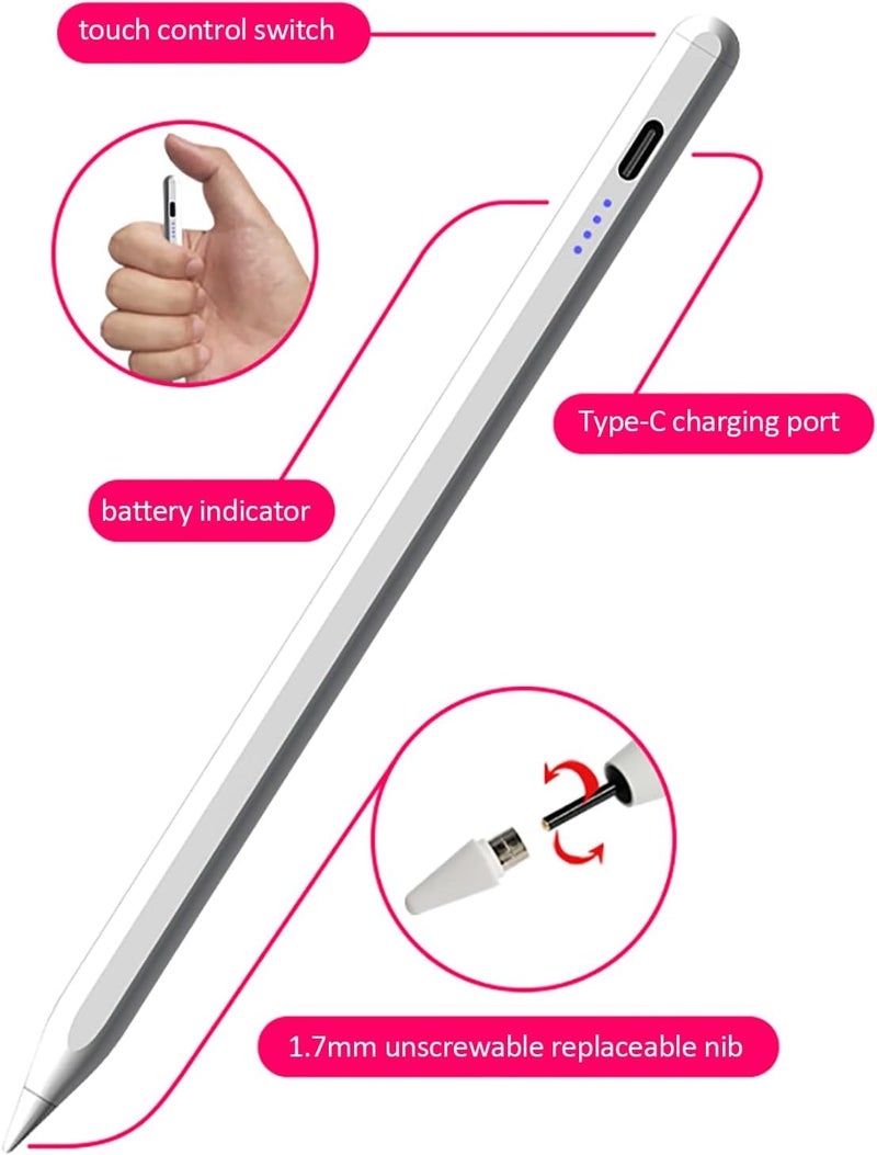 ULHYC قلم لمس عالمي مع مغناطيس لأجهزة أندرويد و iOS و Windows و iPad و Apple Pencil و هواوي ولينوفو وسامسونج والهواتف والأجهزة اللوحية (عالمي) - Image 3