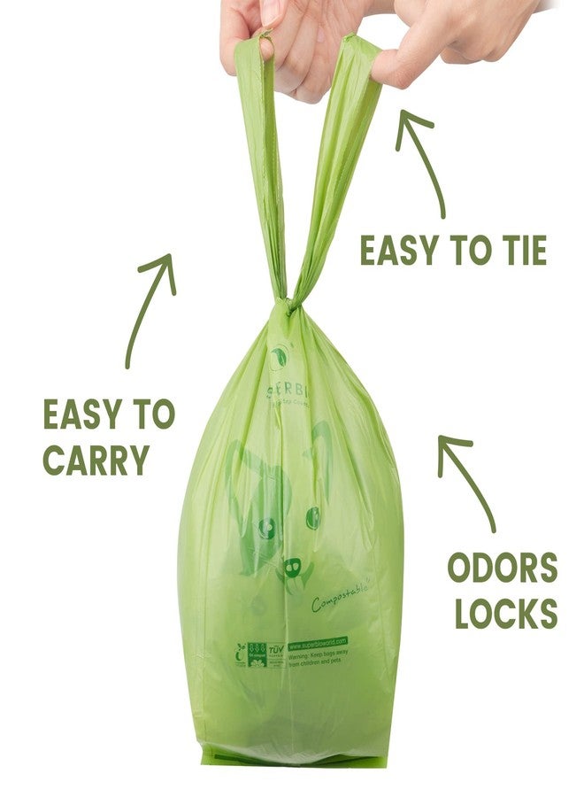 SUPERBIO Handle Tie Dog Poop Bags,12 Rolls,180 Bags,Extra Thick and Strong, OK compost INDUSTRIAL. - Image 3
