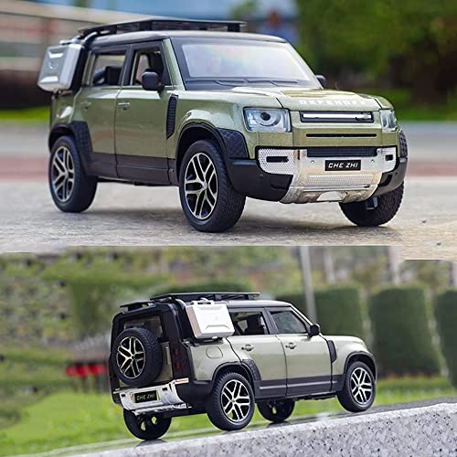 DEZICON 1:24 Defender Toy Cars for Kids Diecast Defender Metal Car Model Pull Back Toy Cars with Sound and Light Openable Door - Image 4
