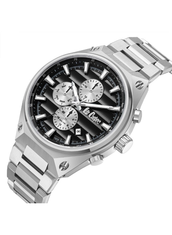Lee Cooper - Men's Watch, Multi Function Display and Metal Strap - LC08026.350, Black - Image 1