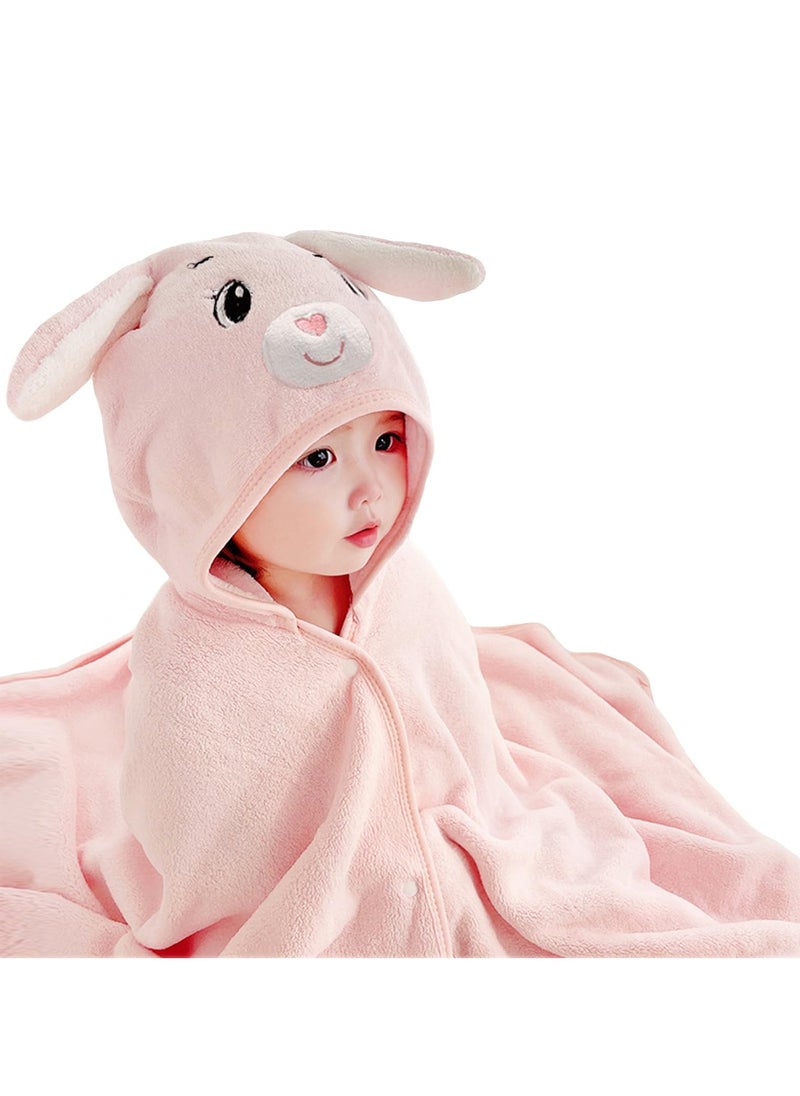GNAFOTU Cotton Hooded Baby Towel, Cute Baby Bath Towel for Newborns, Infants, Toddlers, Baby Towels with Hood for Girls Boys 80 * 80CM  - Image 1